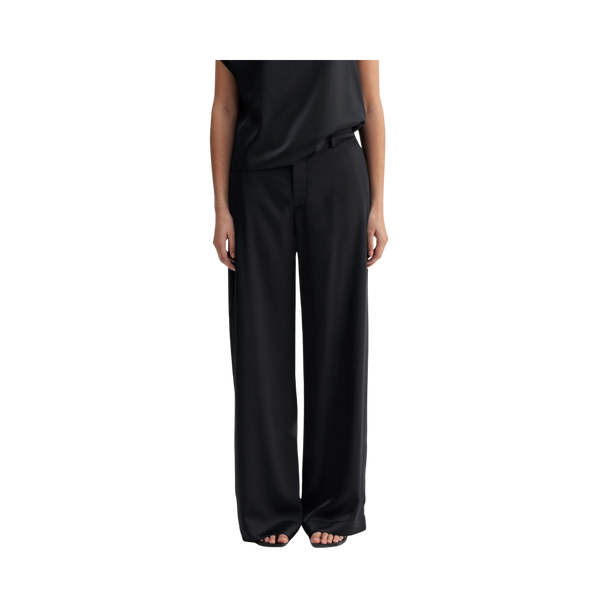 Mila Satin Trousers - Blue Grey