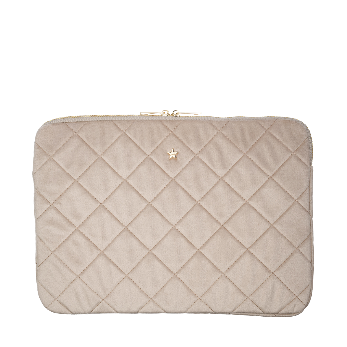 Velvet Quilted Mac Cover - Dark Sand