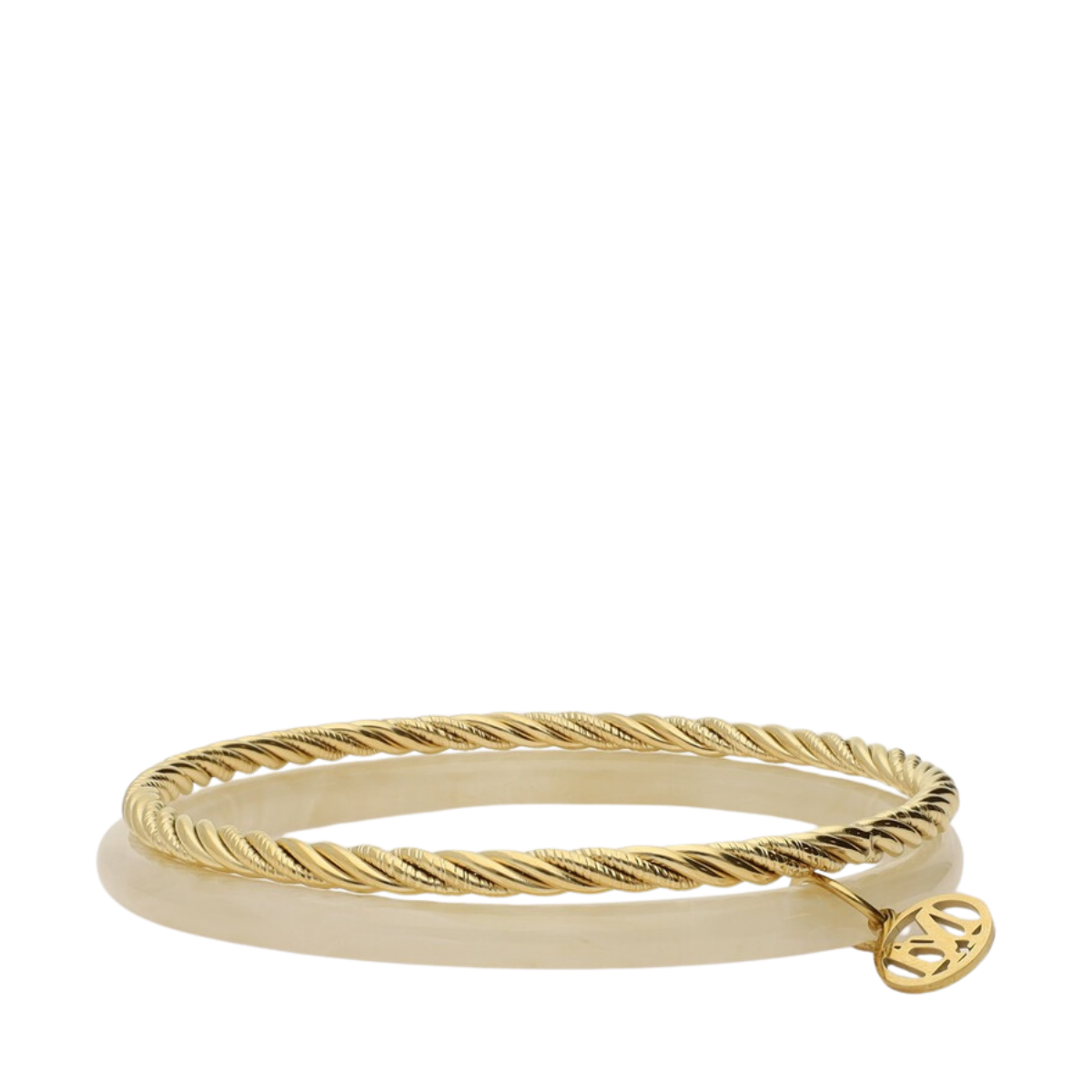 Bangle Set Thin Beige - Gold