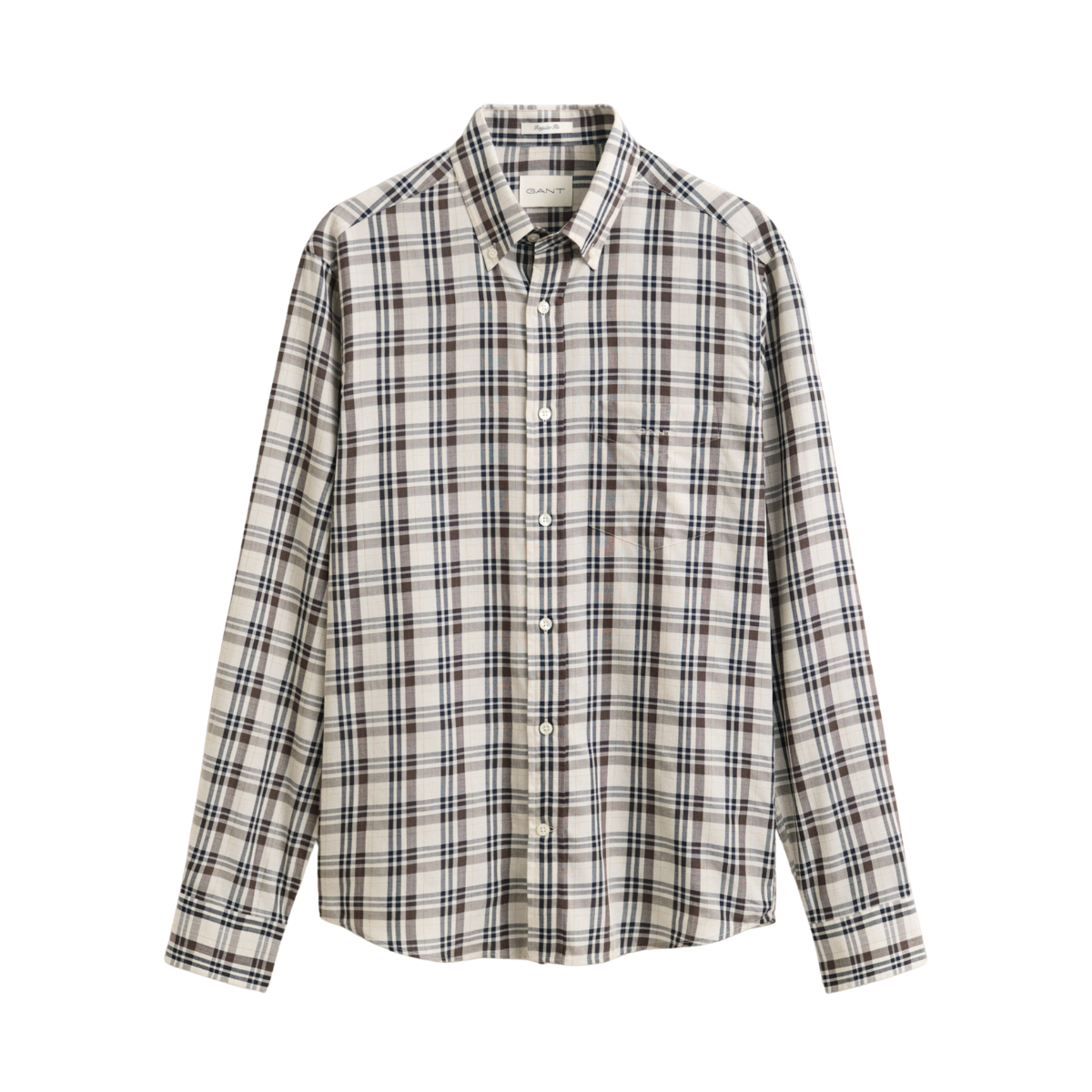 Reg Twill Check Shirt - Sand