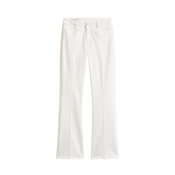 Slim Flare Monogram Jeans - Eggshell