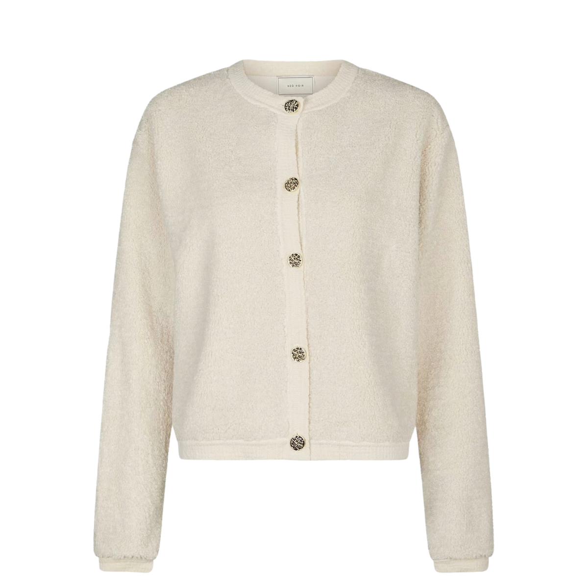 Limo Fluffy Knit Cardigan - 122 Creme