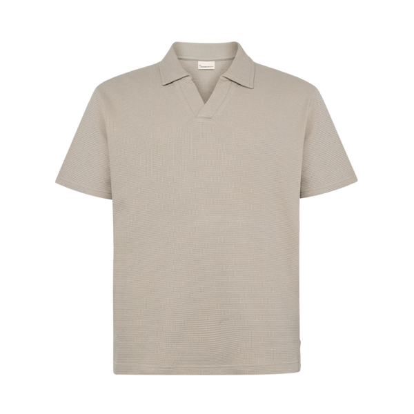 Waffle Polo - Light feather gray