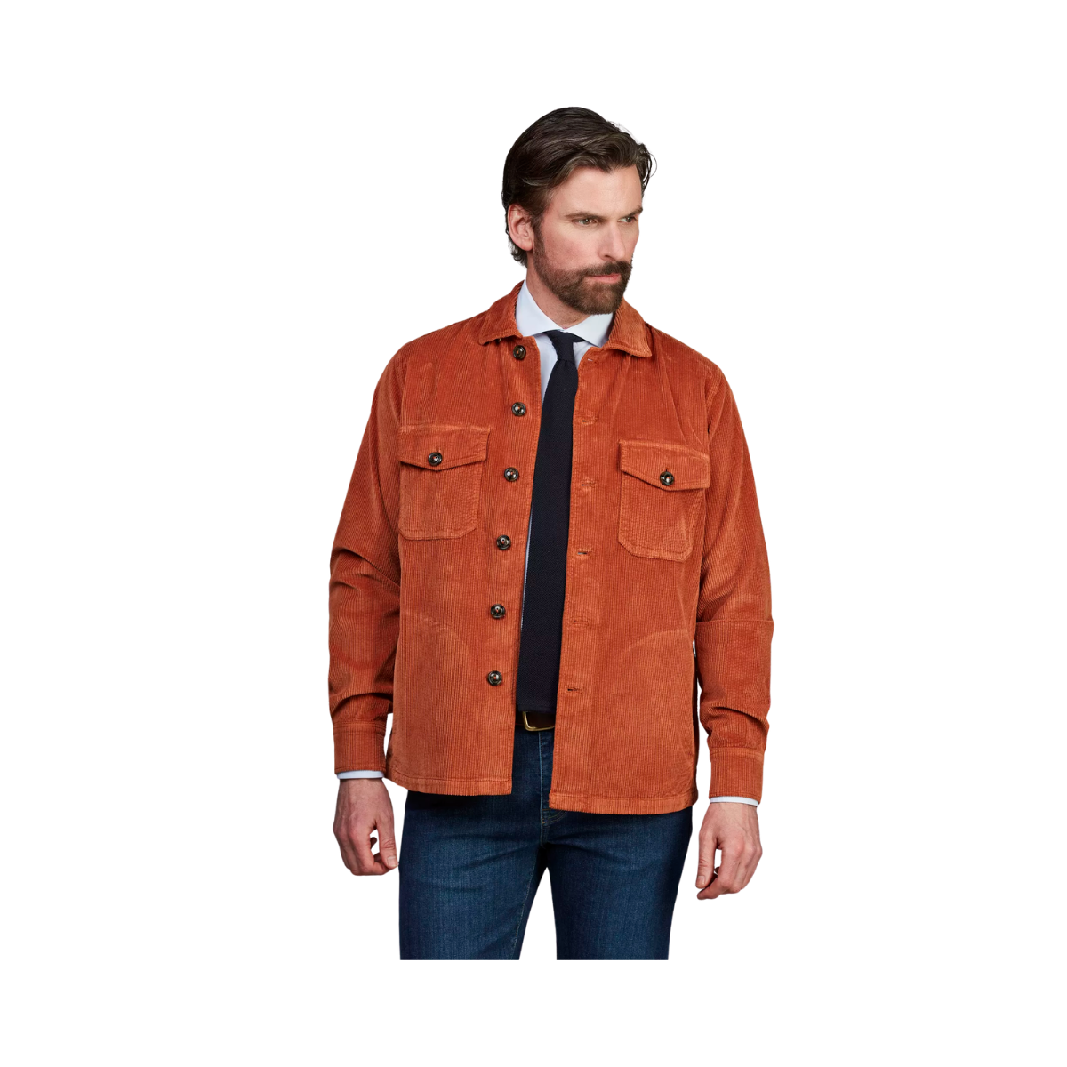 8W Corduroy Overshirt - Dark Orange
