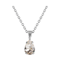 Petite Drop Necklace Rhodium - 0101 Crystal