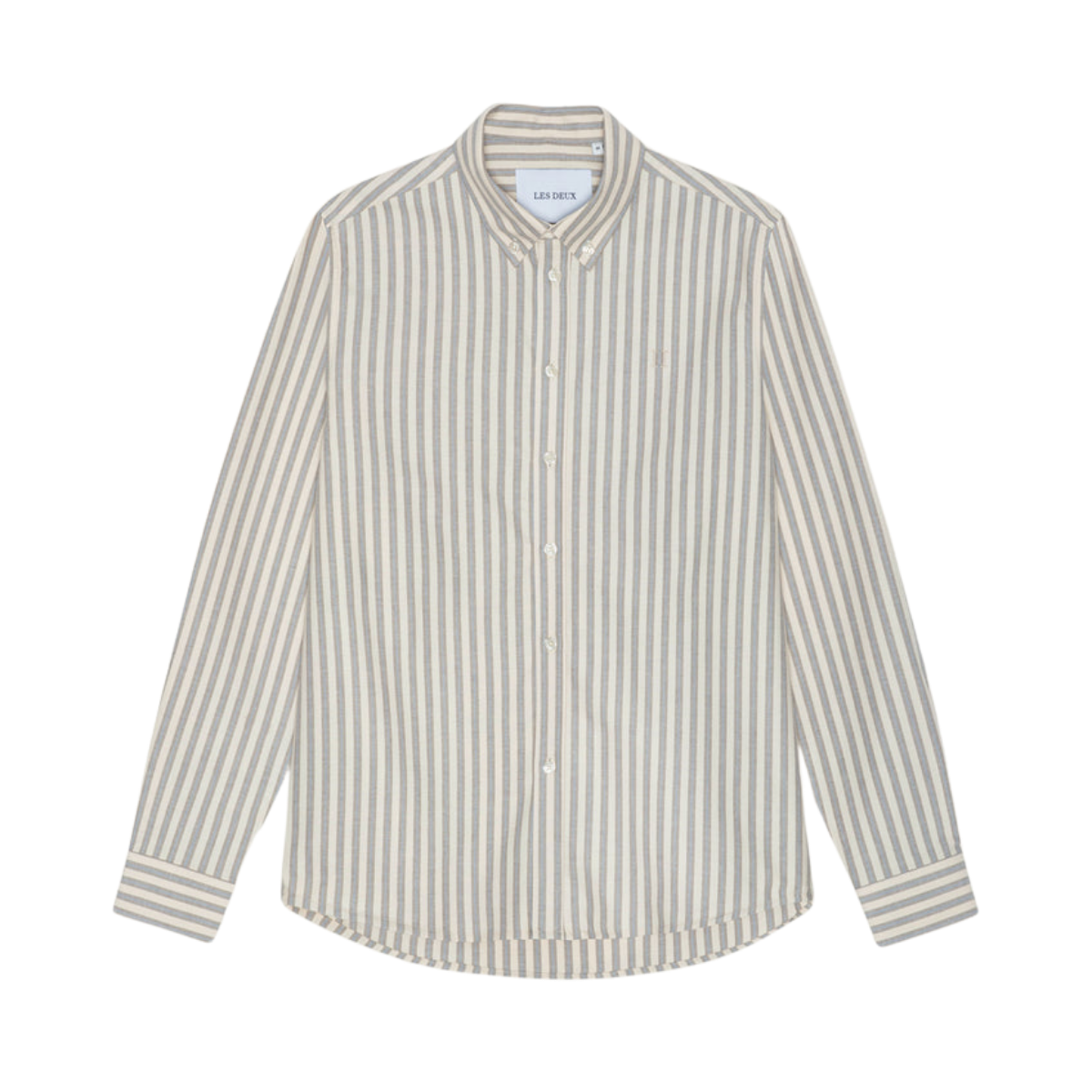 Konrad Striped Oxford Shirt - Eggnog White