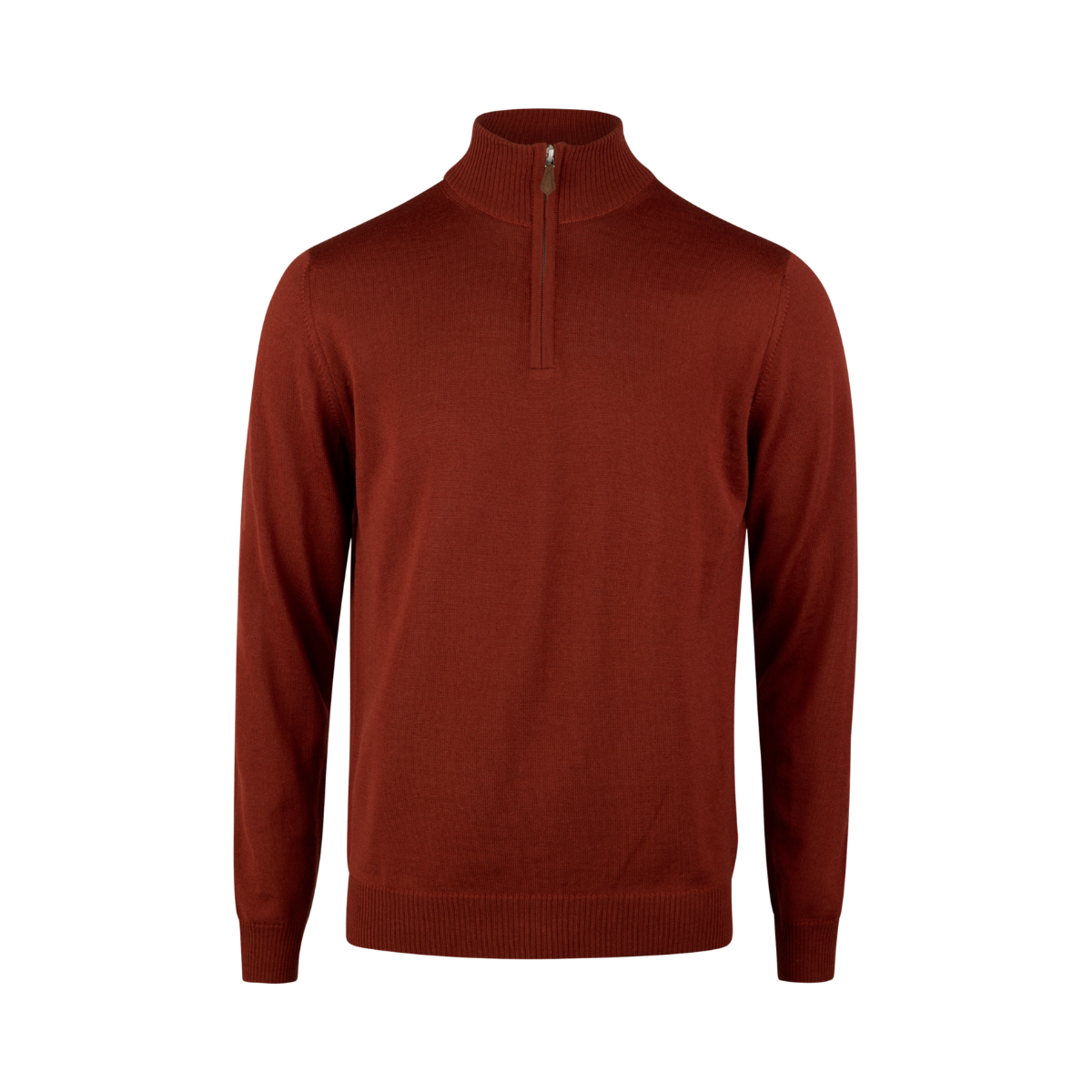 Pullover Knitted Half Zip - Dark Orange