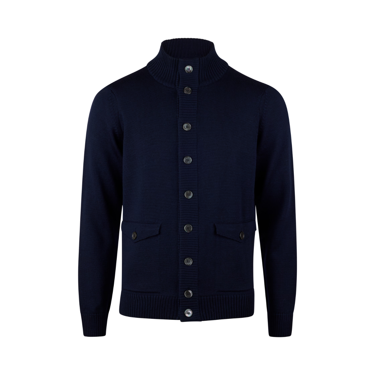 Cardigan Knitted with Pockets - Navy