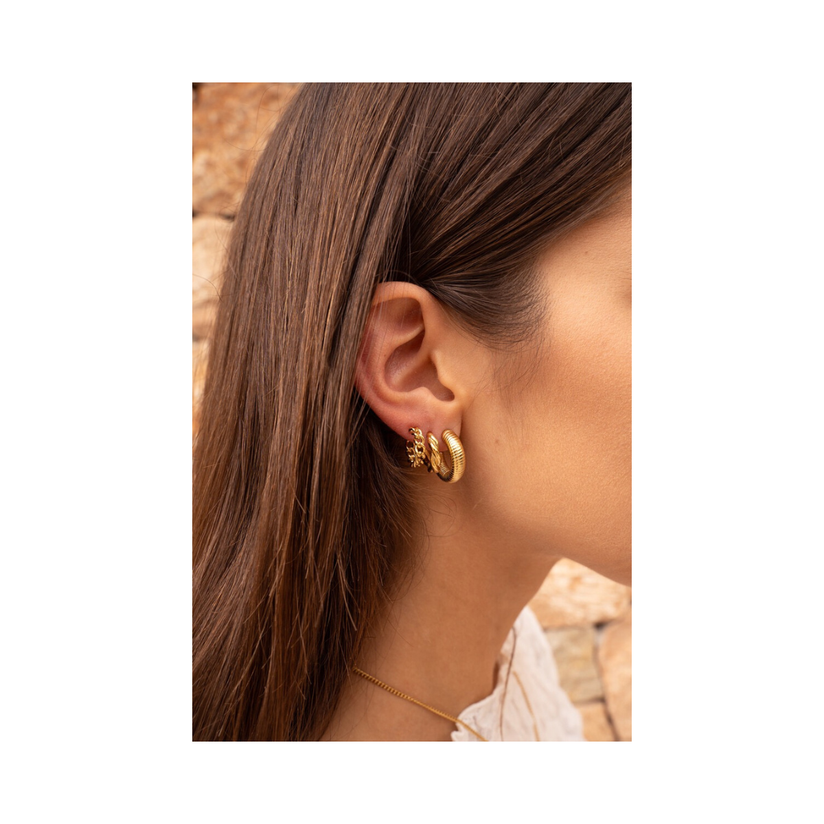 Earrings Turned - 1200 Gold
