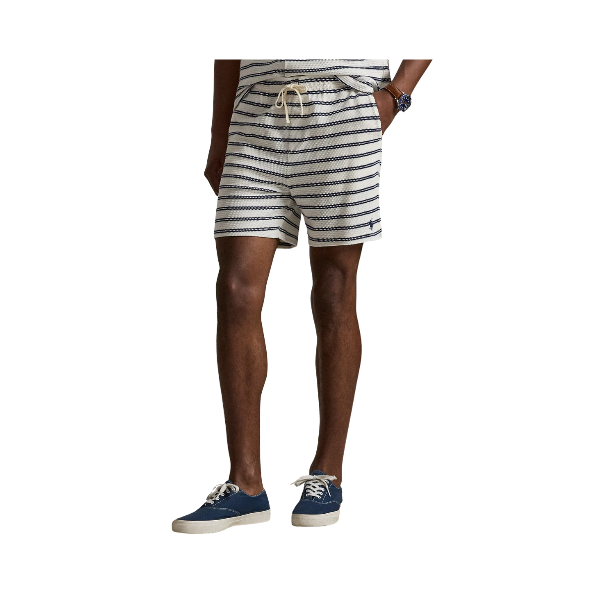 Knit Shorts - Pale Cream/Newport Navy