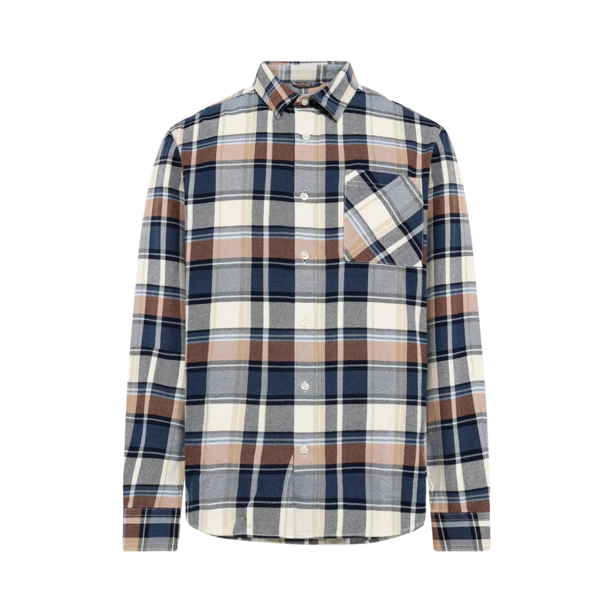 Dune Regular Checked Flannel Shirt - Navy