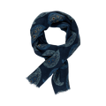 Scarf 68 x 190 cm Wool - 171 Dark Blue Pattern