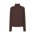 Rib Mock Neck Top - Dark Chocolate
