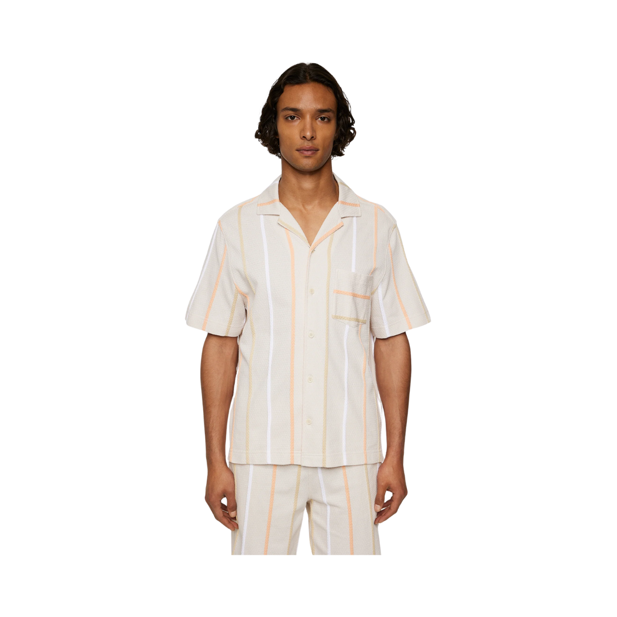 Theron Stripe Resort Shirt - Moonbeam