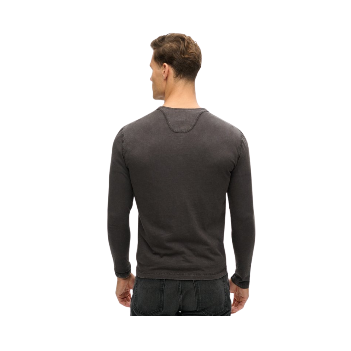 SLUB LS JERSEY GRANDAD TOP - AFB Washed Black