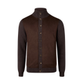 Cardigan Knitted Hybrid Buttoned - Brown