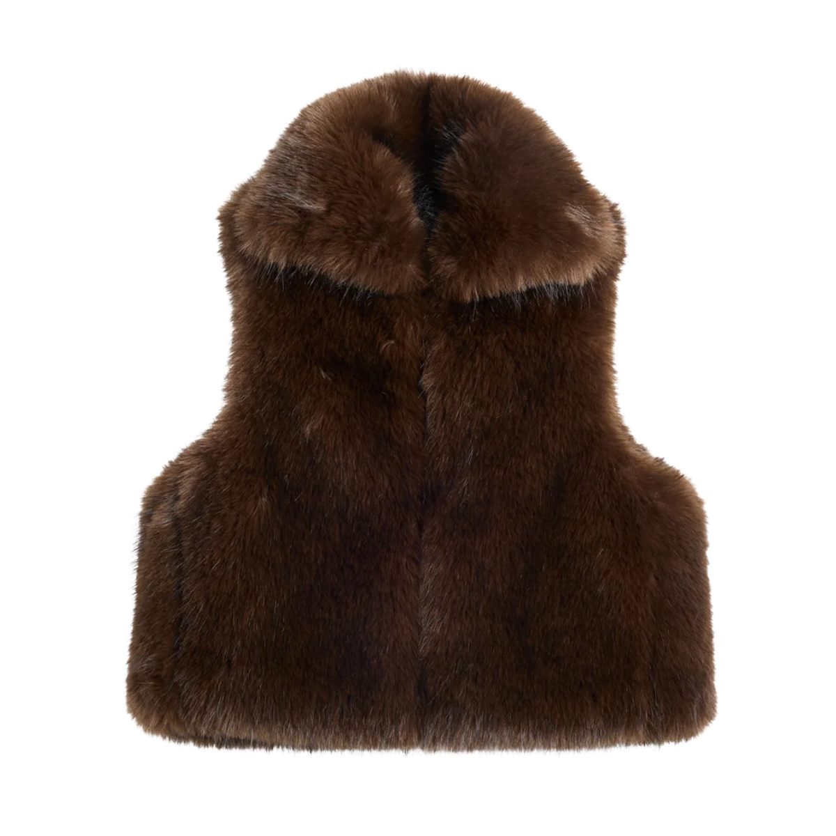 Daria Faux Fur Ball Vest - SEAL BROWN