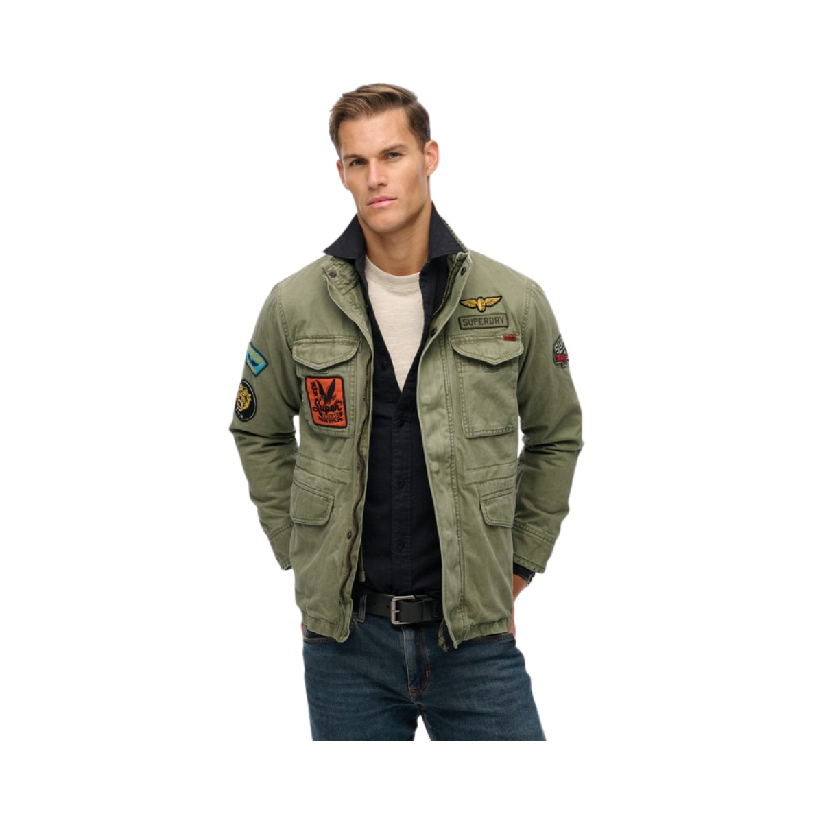 Patched M65 Jacket - 8MI Dusty Olive Green