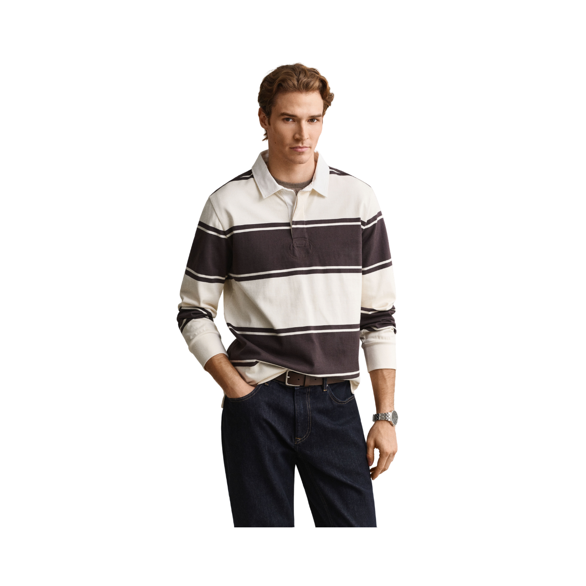 Striped Rugger - Charred Wood Brown