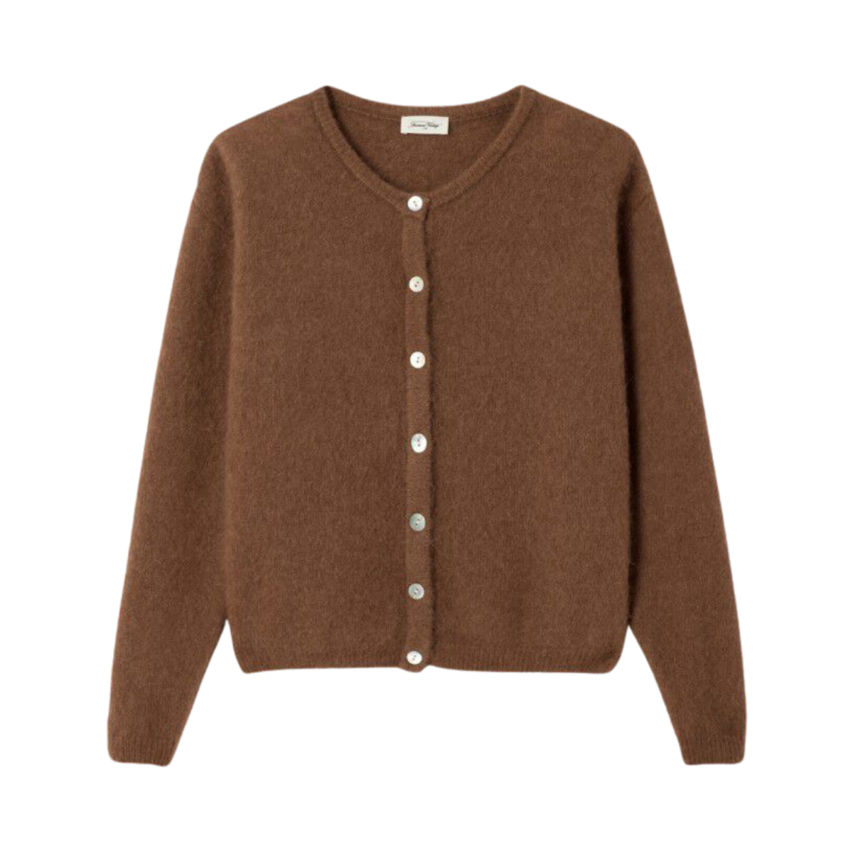 Gilet Court Ml Col Rond Boutonne - Chocolat Chine