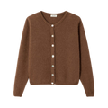 Gilet Court Ml Col Rond Boutonne - Chocolat Chine