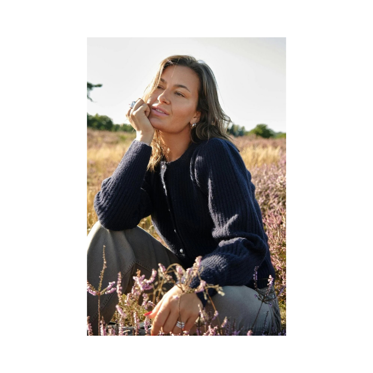 Puli Knit Cardigan - Navy