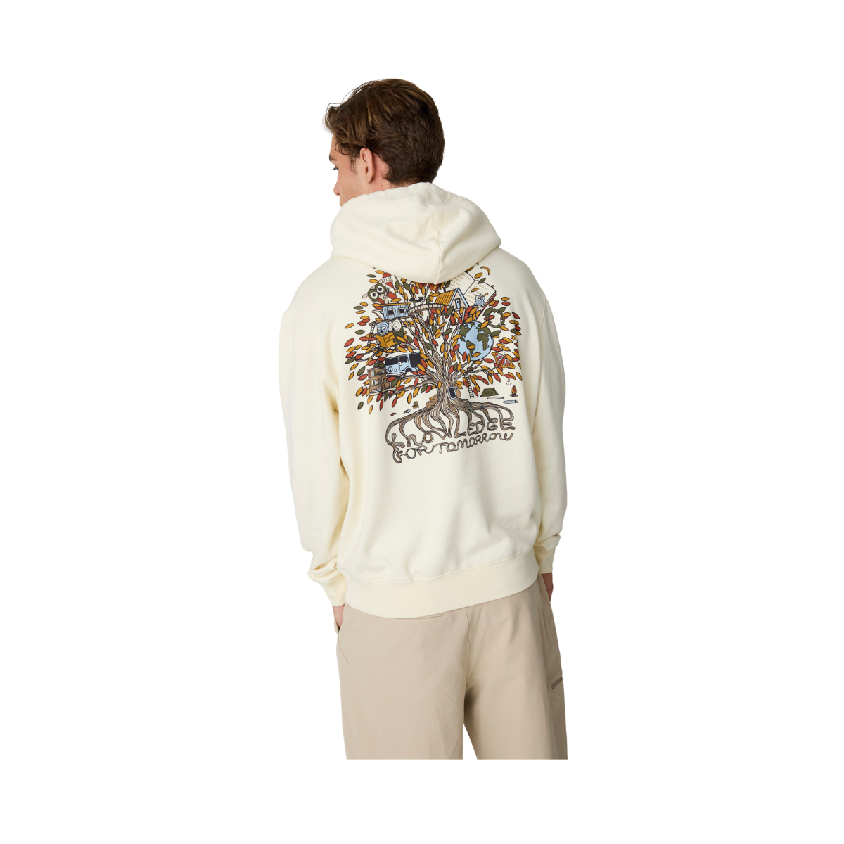 Relaxed Printed Hoodie - White Multi