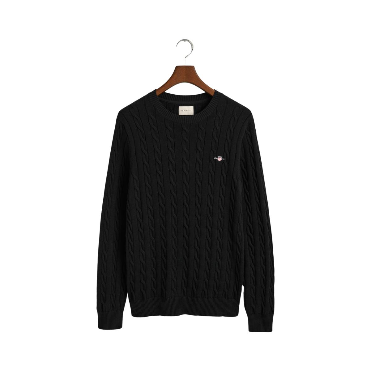 Cotton Cable C-Neck - Black