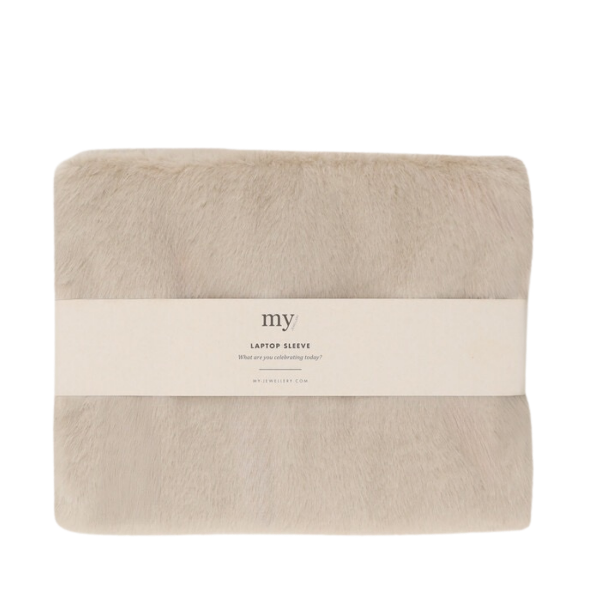 Laptop Sleeve Fur Beige - Beige