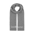 Cashmere Blend Logo Scarf - Grey