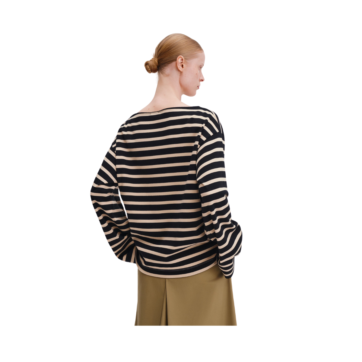 Cotton Mariner Top - Black/Pearl Beige