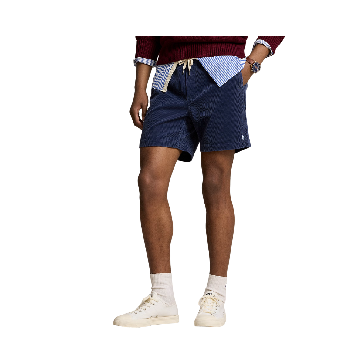 Corduroy Prepster Shorts - Boston Navy