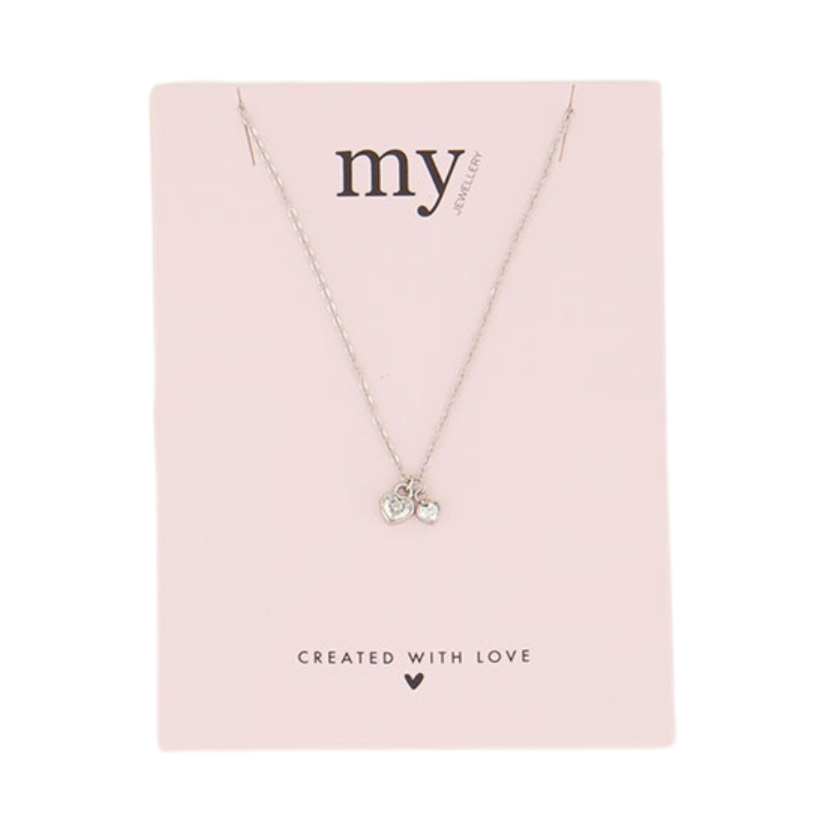 Necklace 2 Heart Stones - 1500 Silver