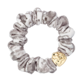 Velvet Mini Scrunchie - Warm Taupe Savannah Pattern