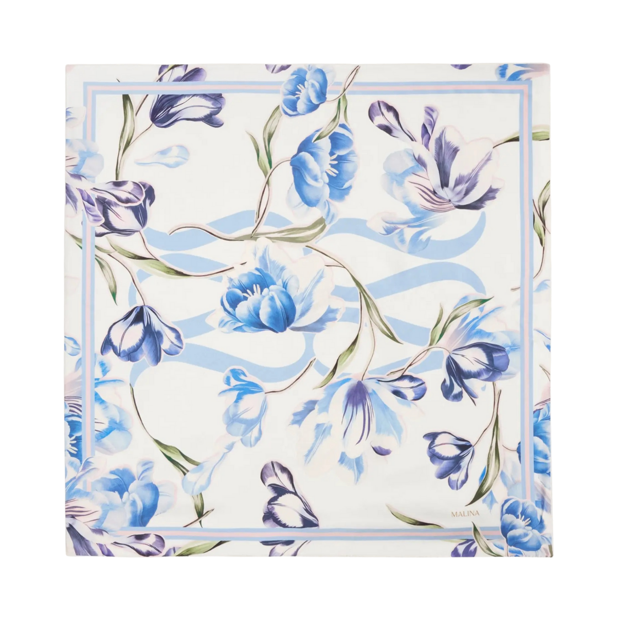 Silk Twill Scarf 80x80 - Tulip Blue