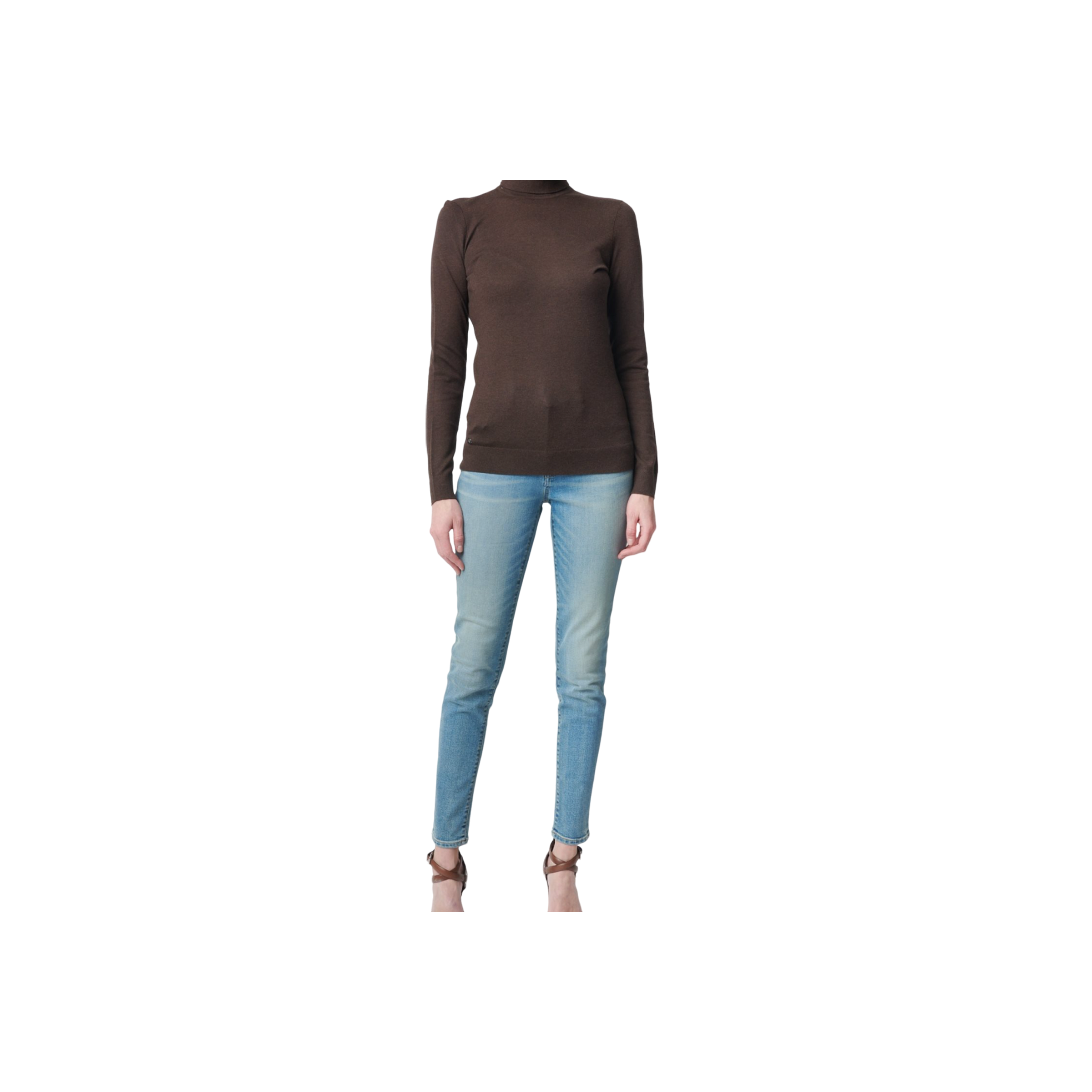 Zoe-Long Sleeve-Sweater - Brown