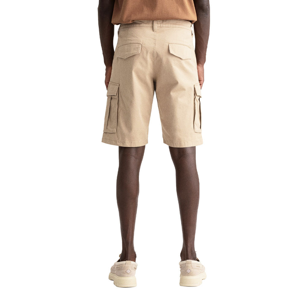 Relaxed Twill Cargo Shorts - Khaki