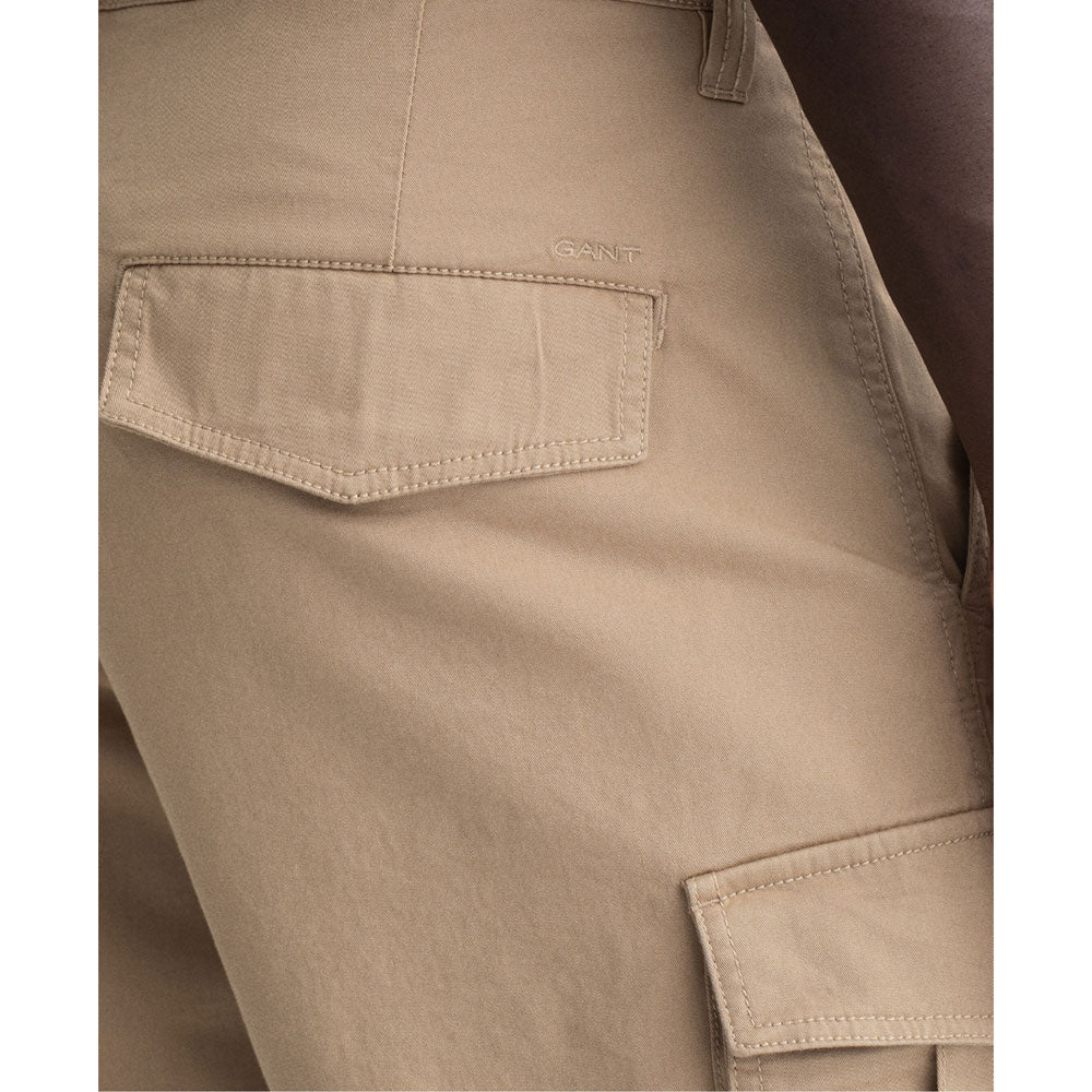 Relaxed Twill Cargo Shorts - Khaki