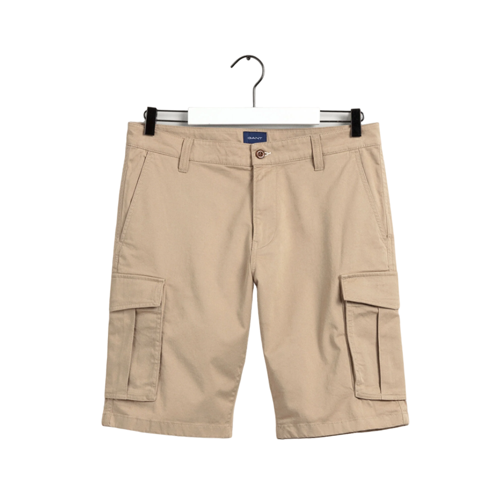 Relaxed Twill Cargo Shorts - Khaki