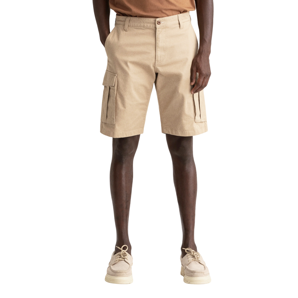 Relaxed Twill Cargo Shorts - Khaki