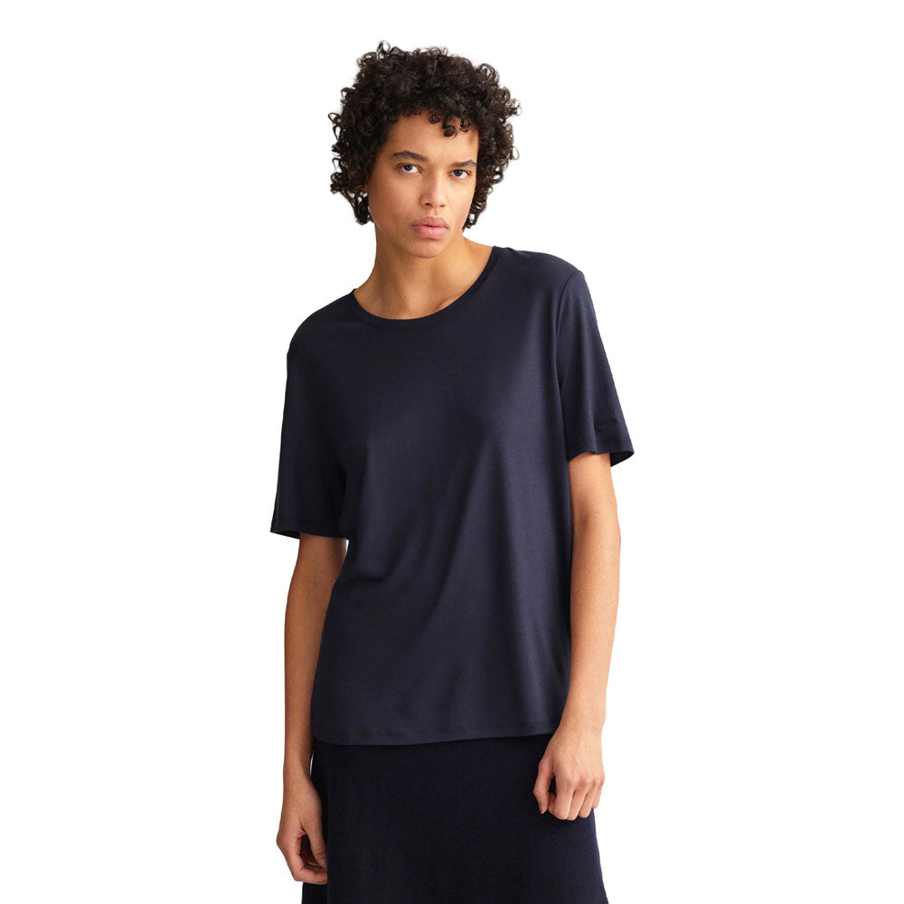 Drape Ss T-Shirt - Navy