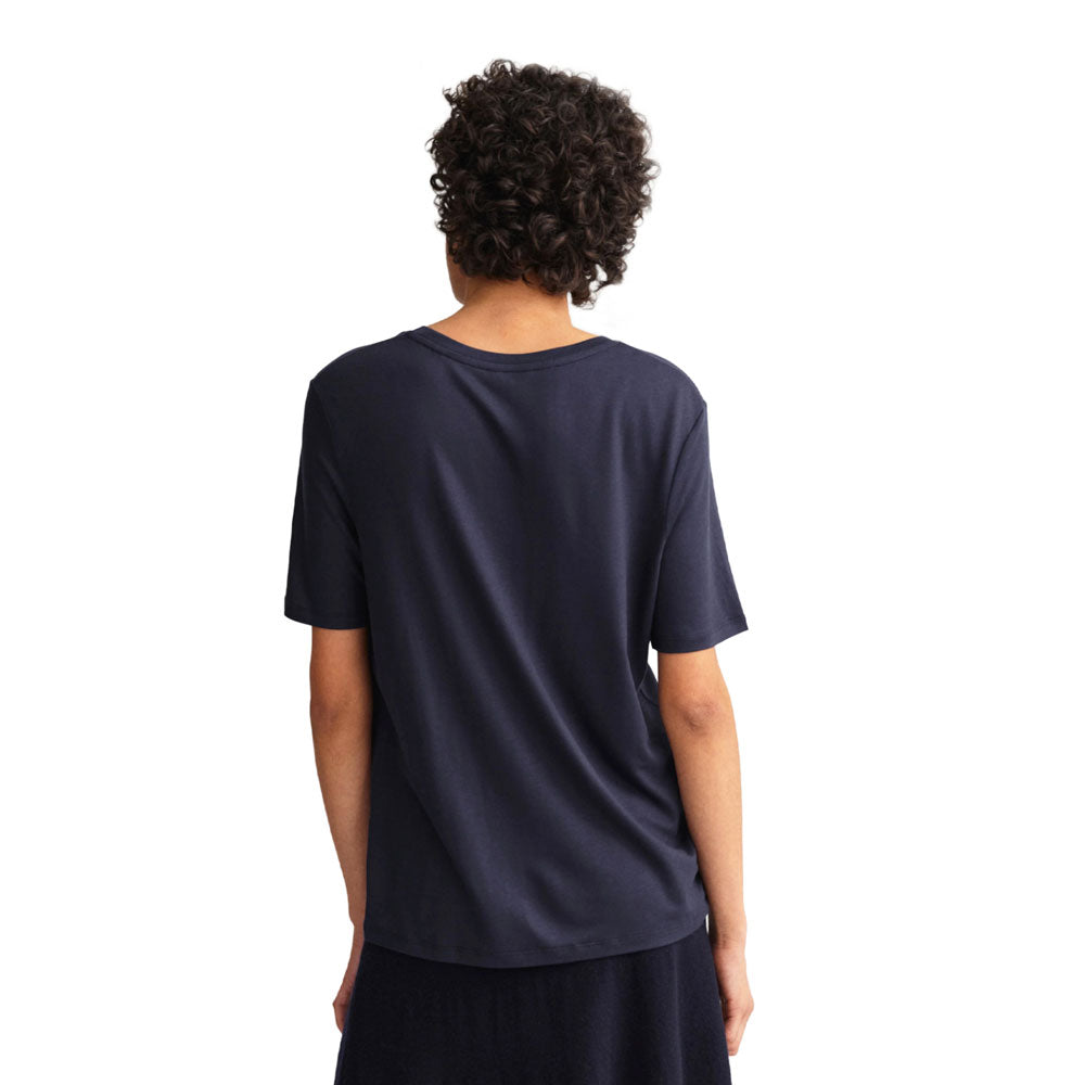 Drape Ss T-Shirt - Navy