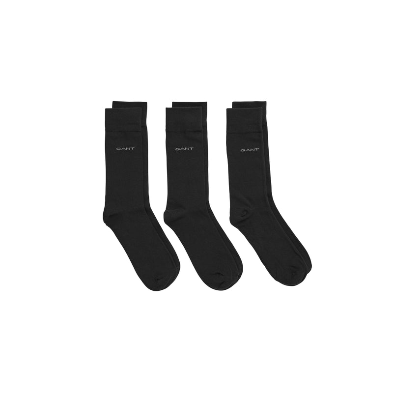 Mercerized Cotton Socks 3-Pack - Black