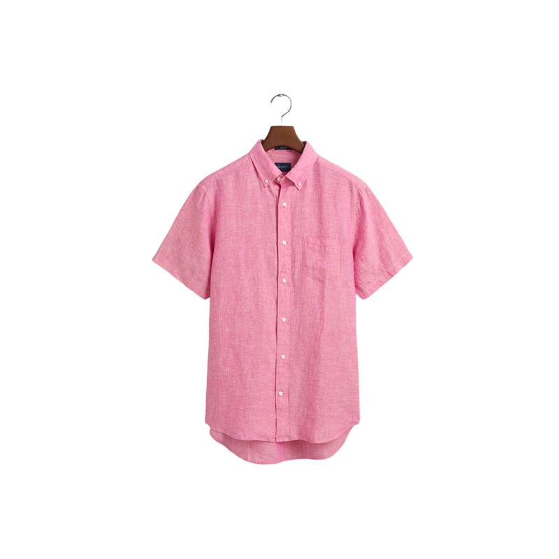 Reg Linen Ss Shirt - Pink