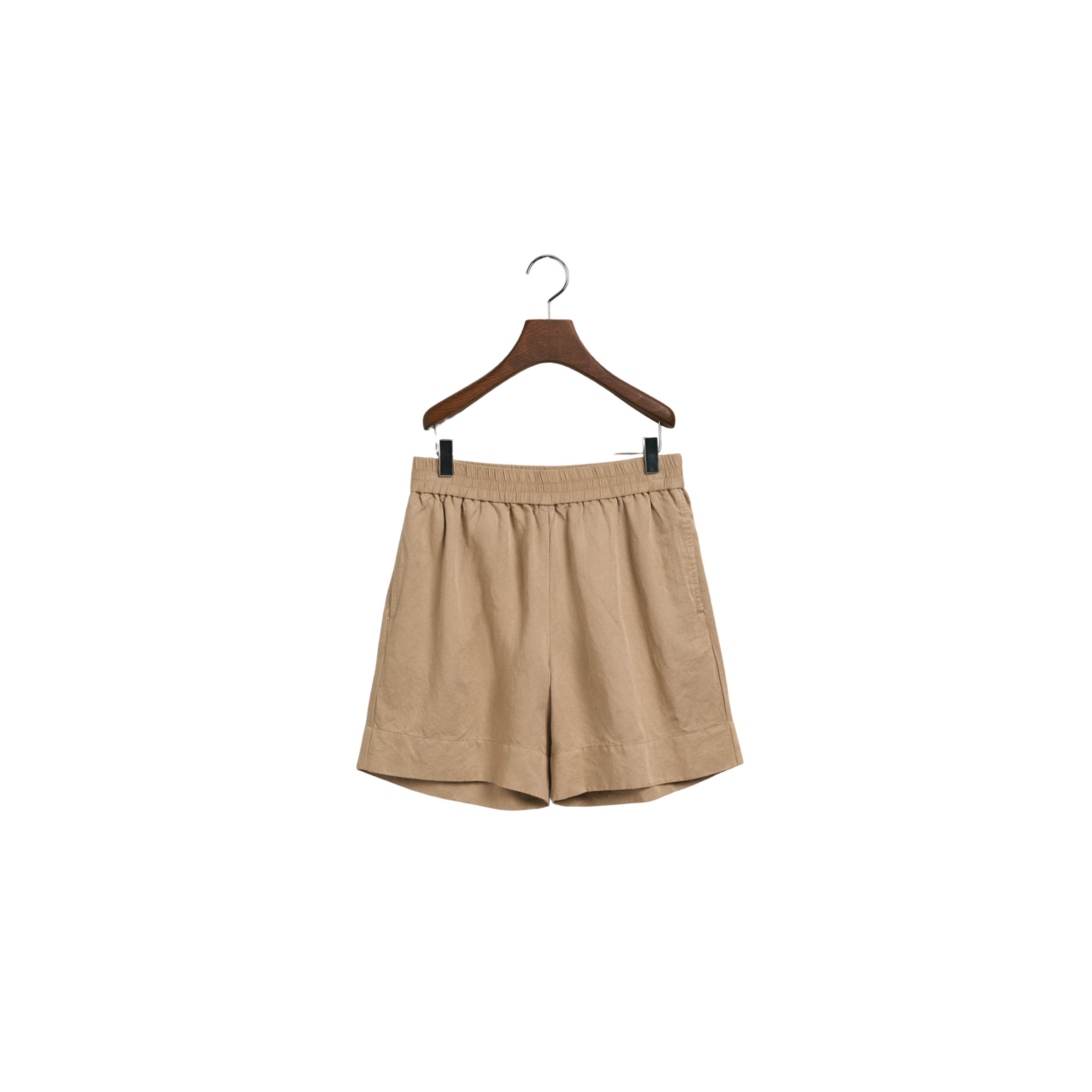 Linen Viscose Pull-On Shorts - Beige