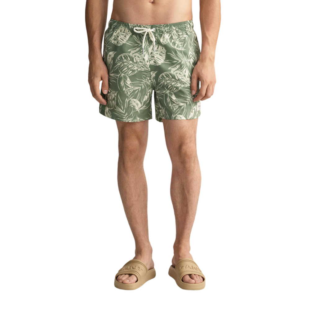 Cf Tropical Leaves Print Sw Shorts - Green