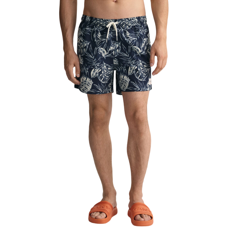 Cf Tropical Leaves Print Sw Shorts - Blue