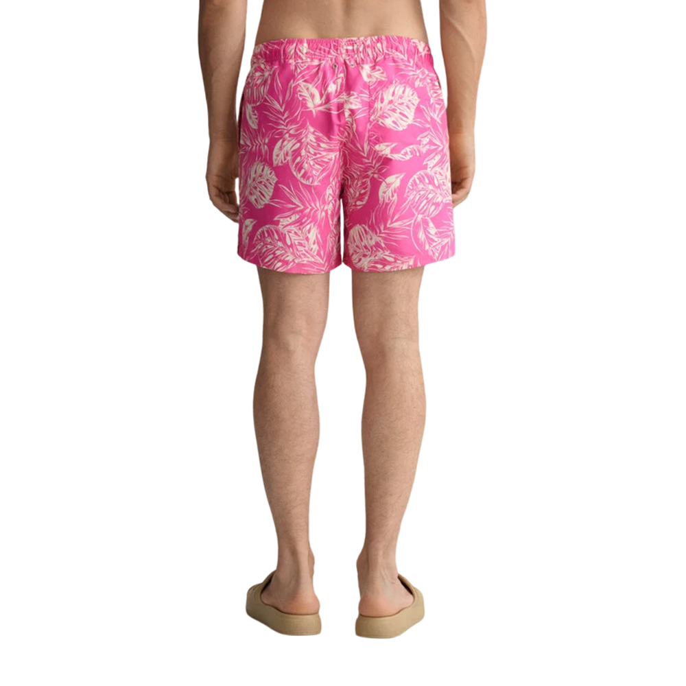 Cf Tropical Leaves Print Sw Shorts - Pink