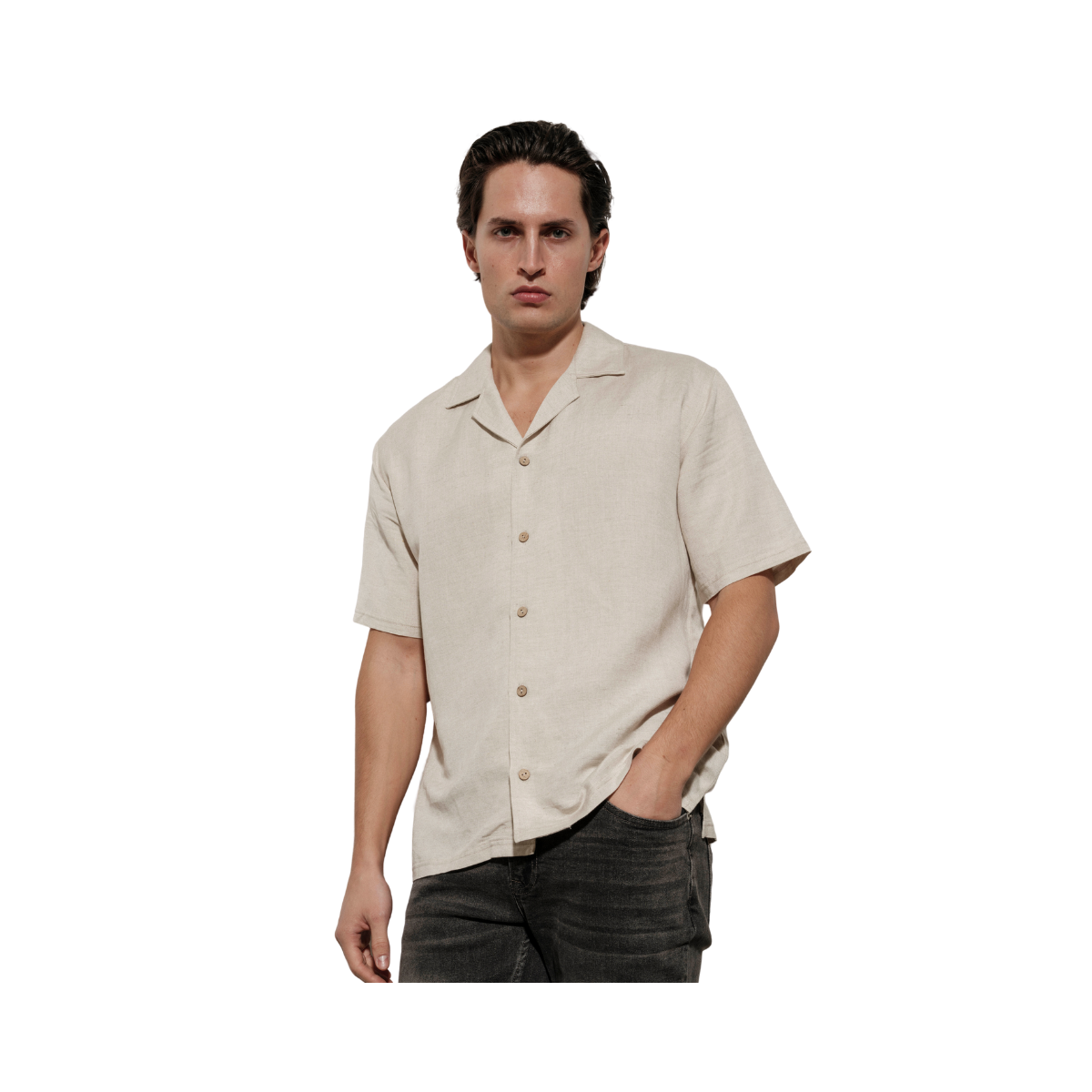 Elviro Linen S/S Shirt - Ecru