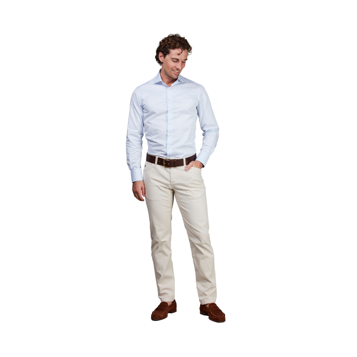 COTTON/LINEN CHINO MIKI STRETCH - Irish White